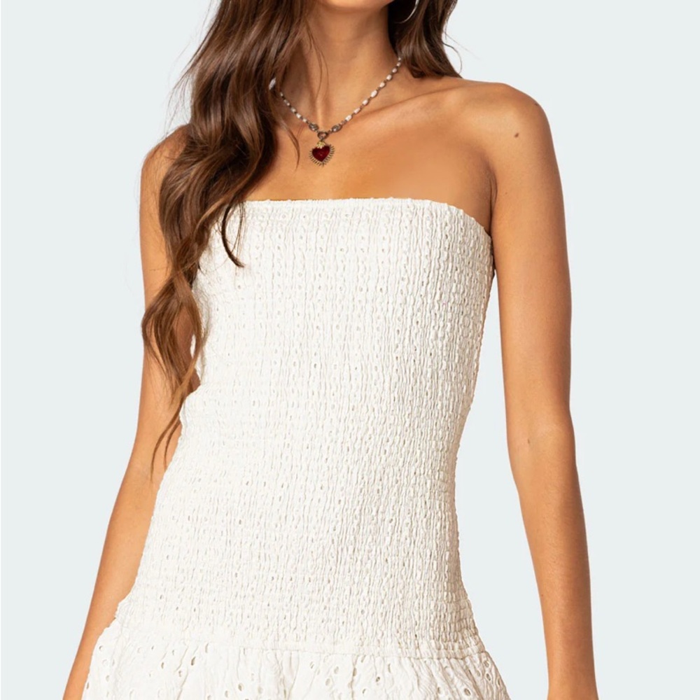 Livia Lacey Cotton Scrunch Mini Dress